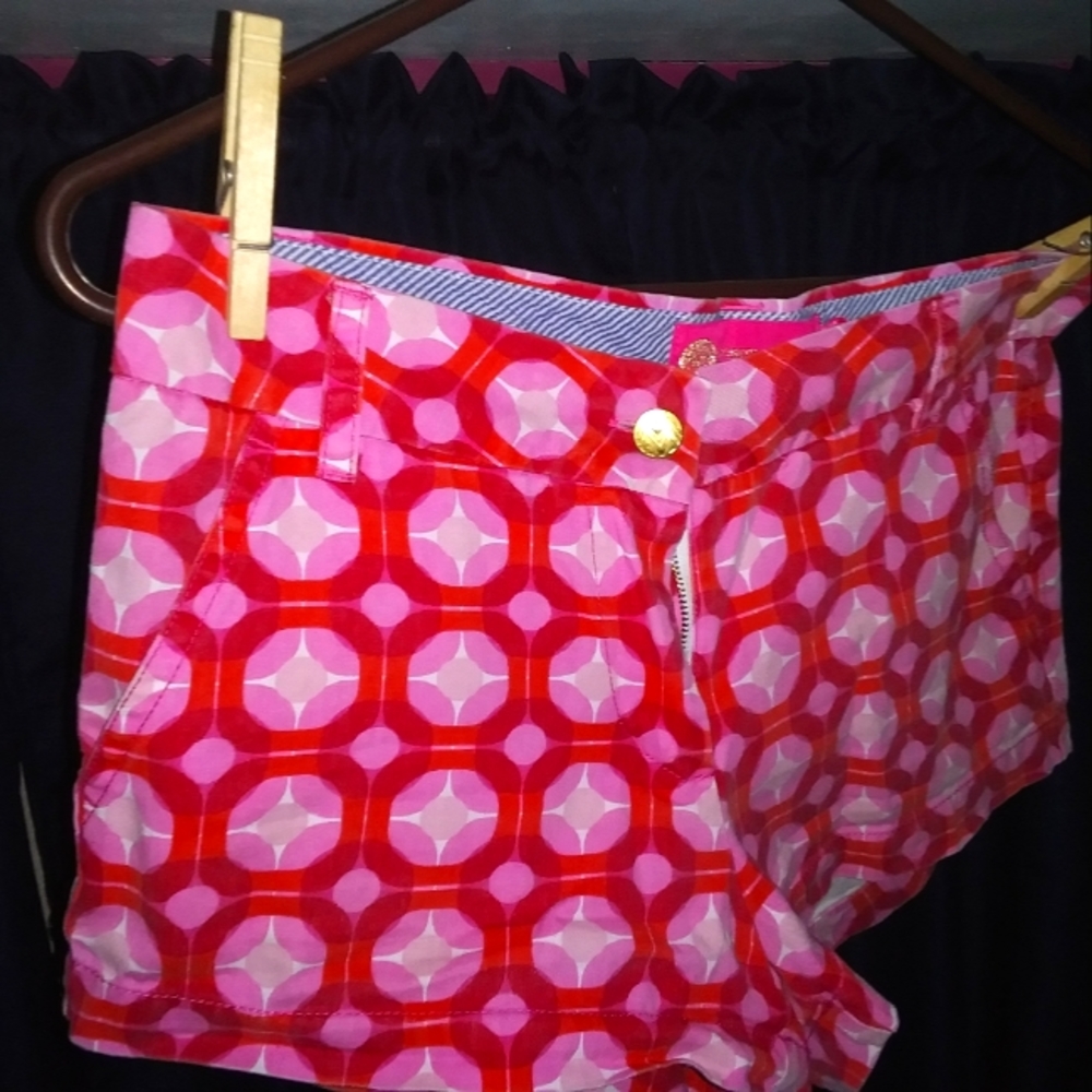Red and pink shorts from Macbeth collection